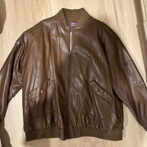 Edikted Chocolate Leather Jacket